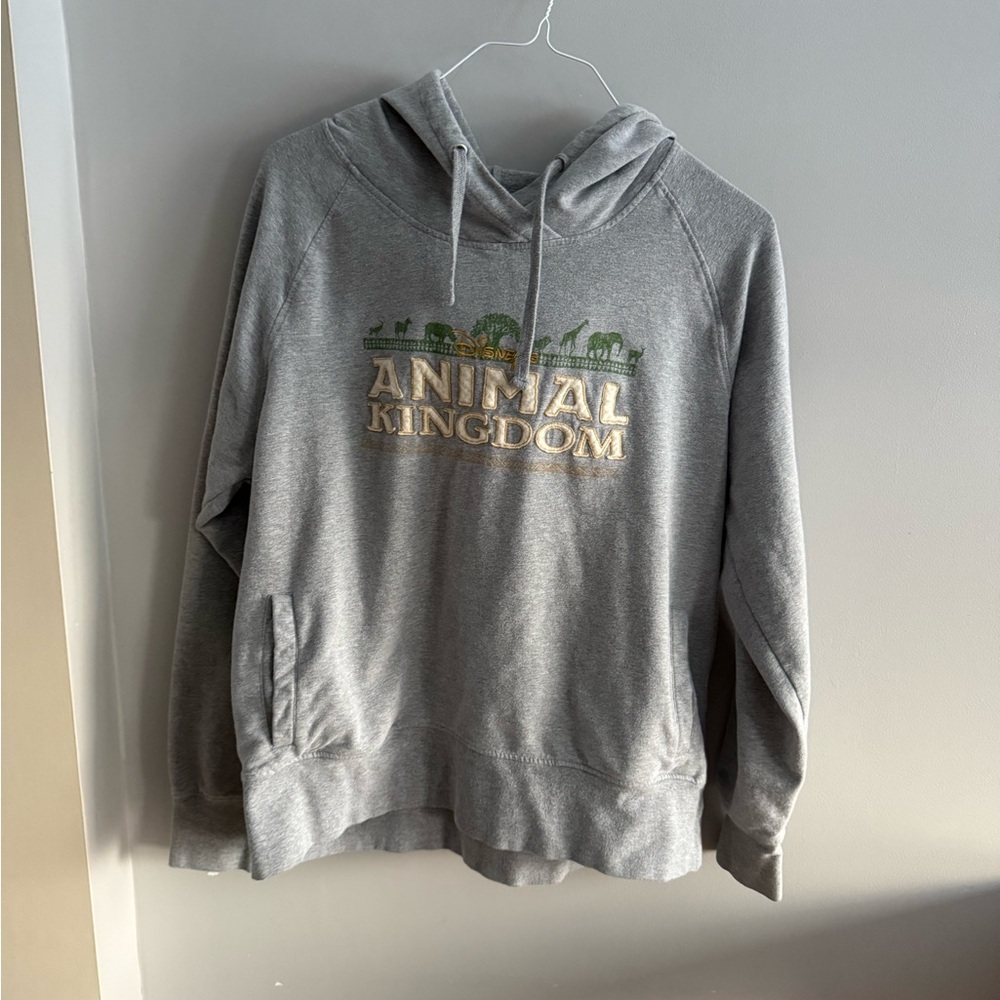 Disney Parks Animal Kingdom Hoodie Gray Walt Disney World Pullover